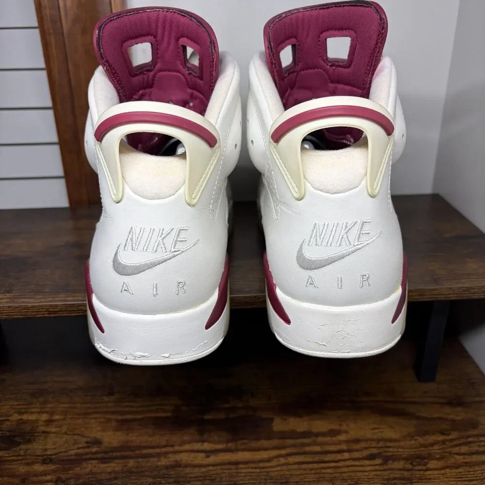 Size 11.5 - Nike Air Jordan 6 Retro Maroon 2015 Men's 384664-116 White OG